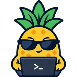 Maskotka ANANAS24: ananas w okularach przy laptopie